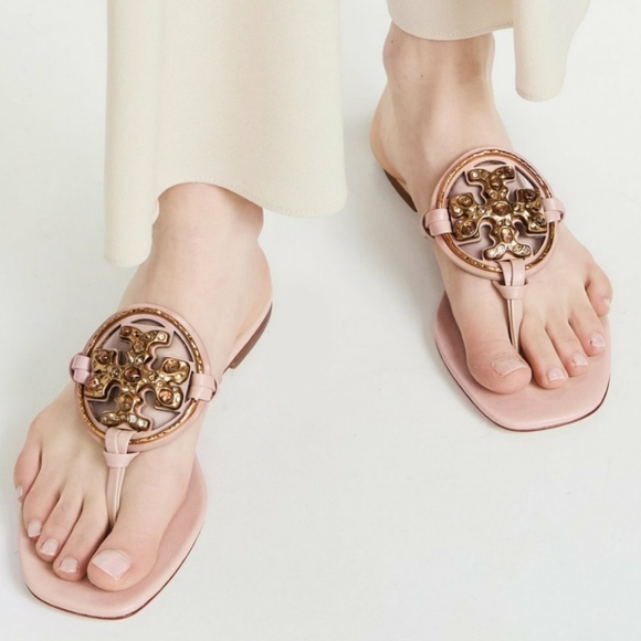 Tory burch Jeweled Meadowsweet Miller Sandals Size 9 - Picture 2 of 16
